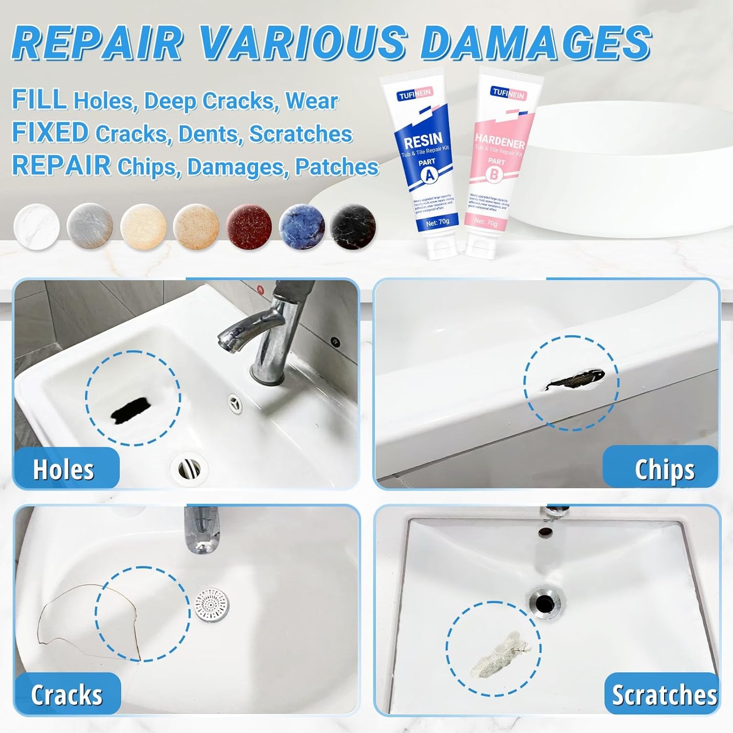 Fiberglass Bathtub Repair Kit Porcelain Fiber Glass Repair Kit Complete Fix