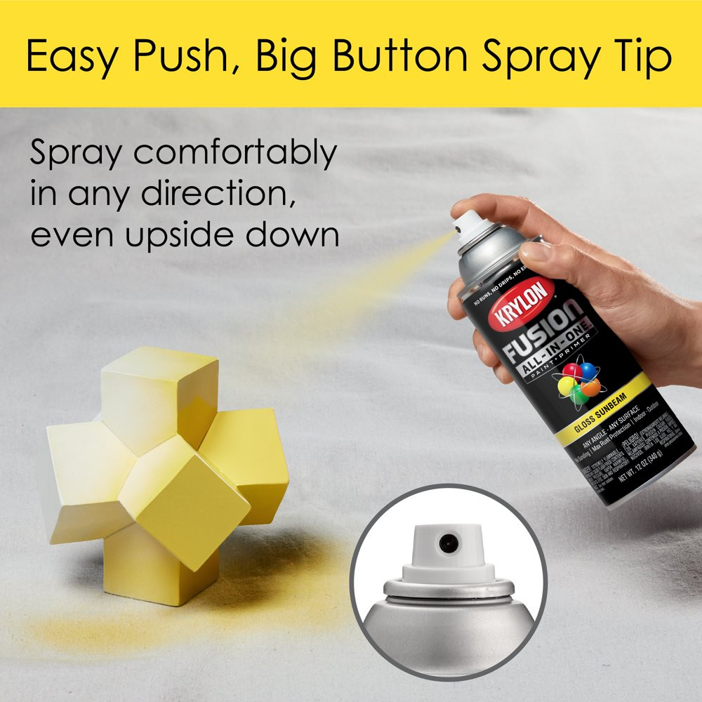 Rust Protection All Surfaces Gloss Sunbeam Yellow Spray Paint In/Outdoor 12 Oz