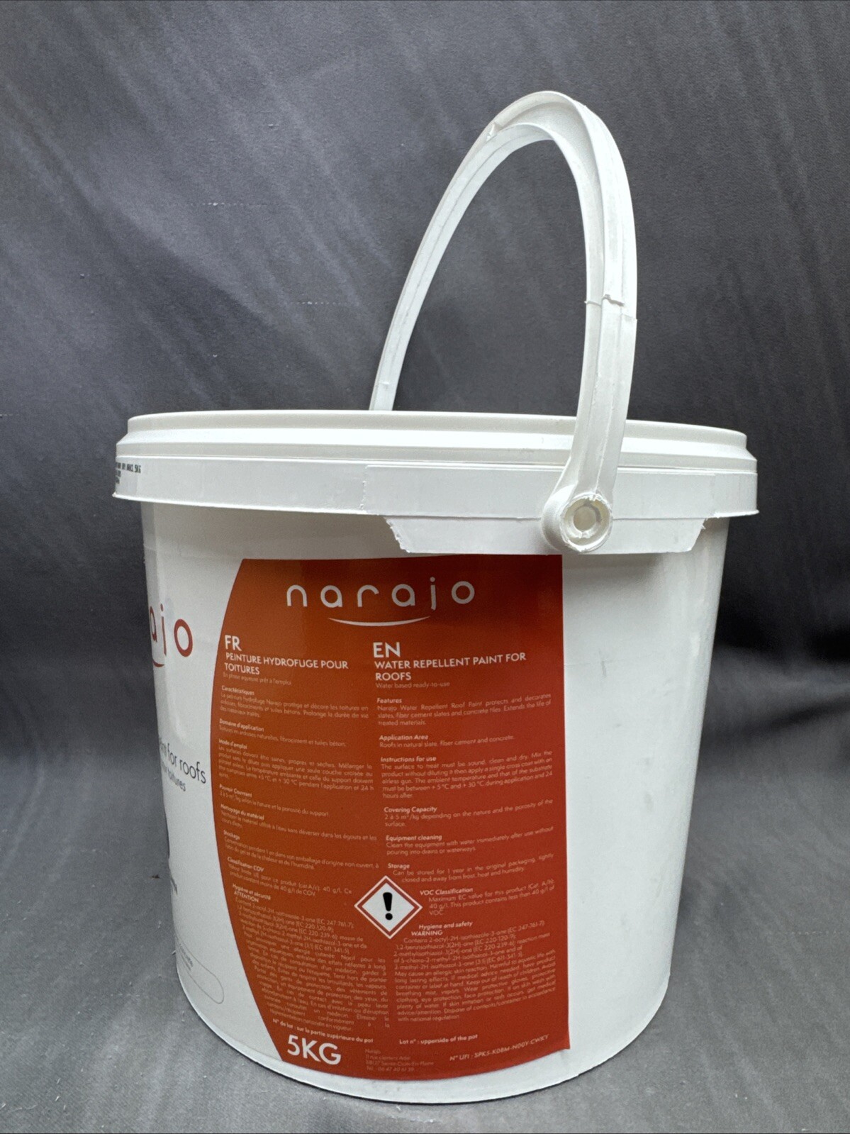 NEW SEALED Narajo Water Repellent Roof Paint, Dark Brown, 5KG**FAST FREE SHIP**