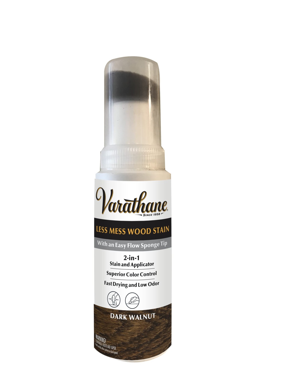 368029 Less Mess Wood Stain and Applicator, 4 oz, Dark Walnut