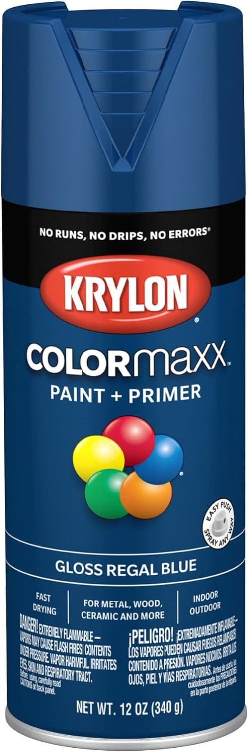 Versatile Indoor/Outdoor Spray Paint in Gloss Finish for Various Materials