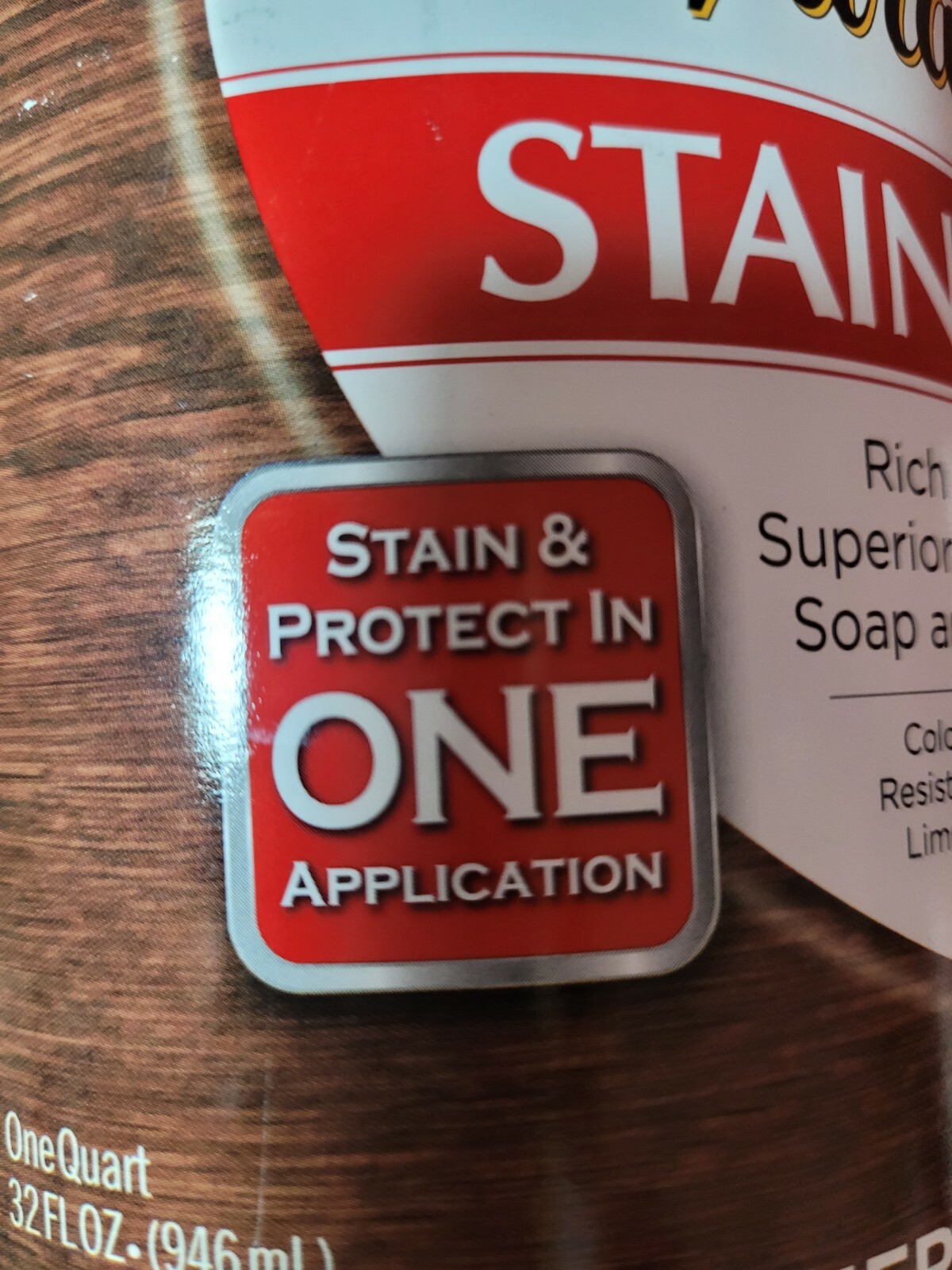 RUST-OLEUM Varathane Stain + Poly BLACK CHERRY Semi-Gloss 32oz water based NEW