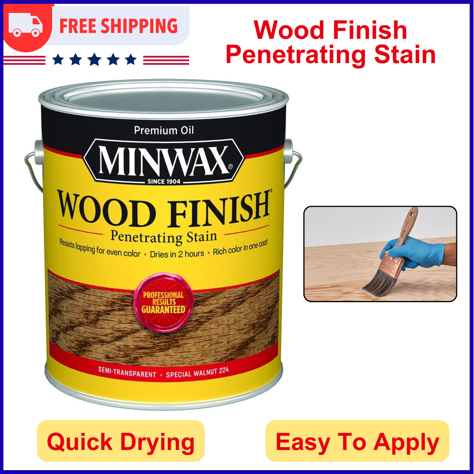 Minwax Wood Finish, Special Walnut, 1 Gallon, Oil Based Wood Stain, Quick Drying