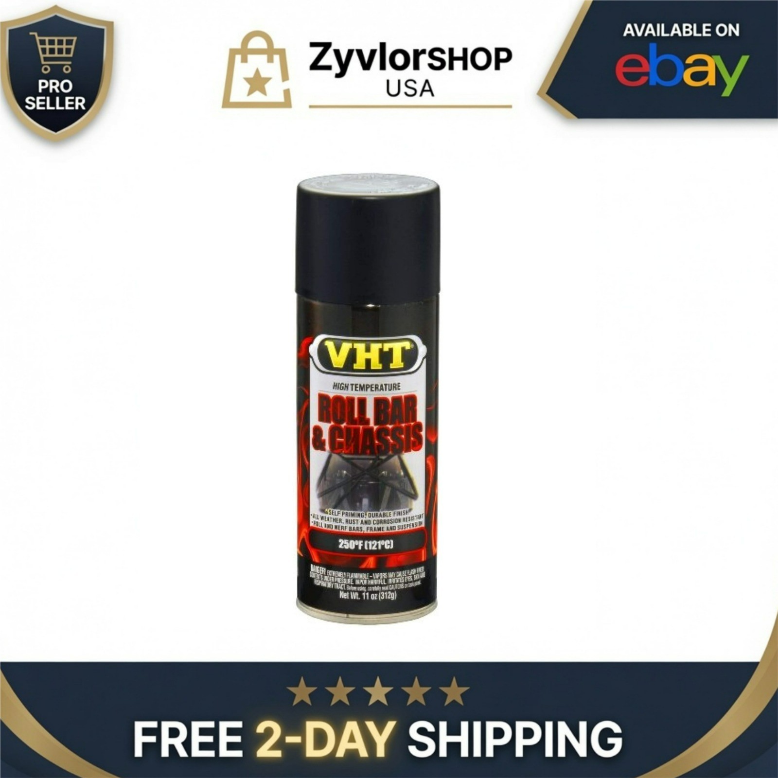 VHT SP671 Roll Bar & Chassis Paint – Satin Black 11 oz Aerosol