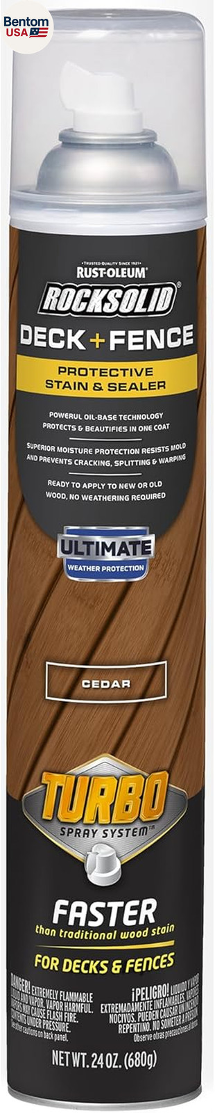 Rocksolid Deck+Fence Protective Stain & Sealer with Turbo Spray System | Oil‑Bas