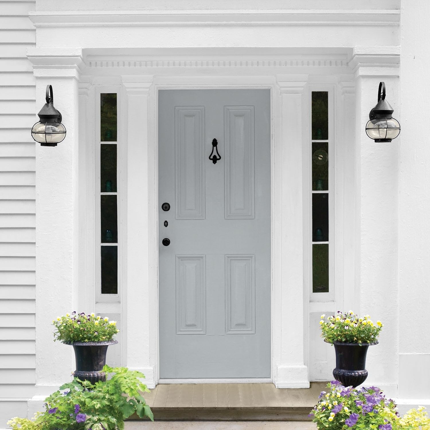 Glidden Total 1 Gal. Stargazer/Gray Semi-Gloss Exterior Paint Premiumr