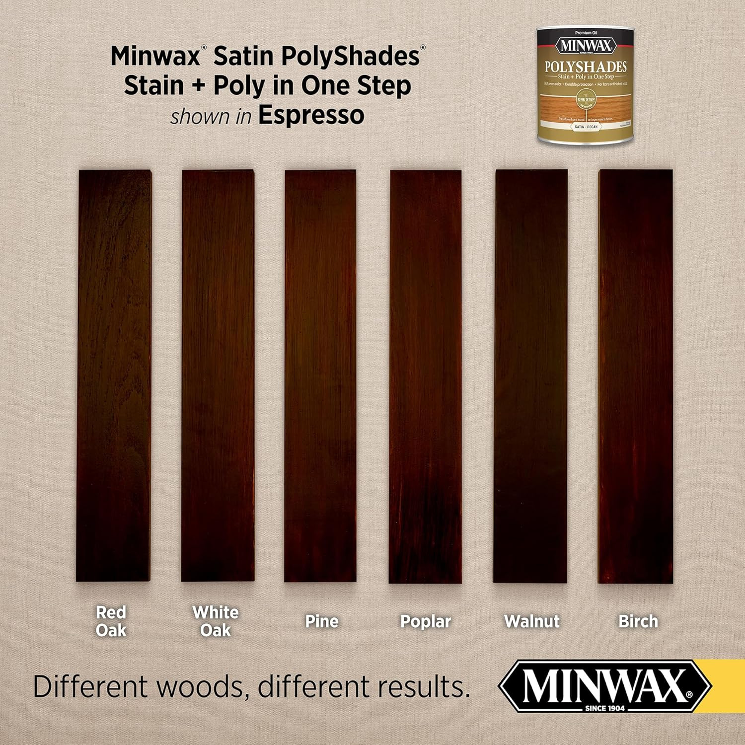 613970444 Polyshades – Stain & Polyurethane in 1 Step, Quart, Espresso, Satin