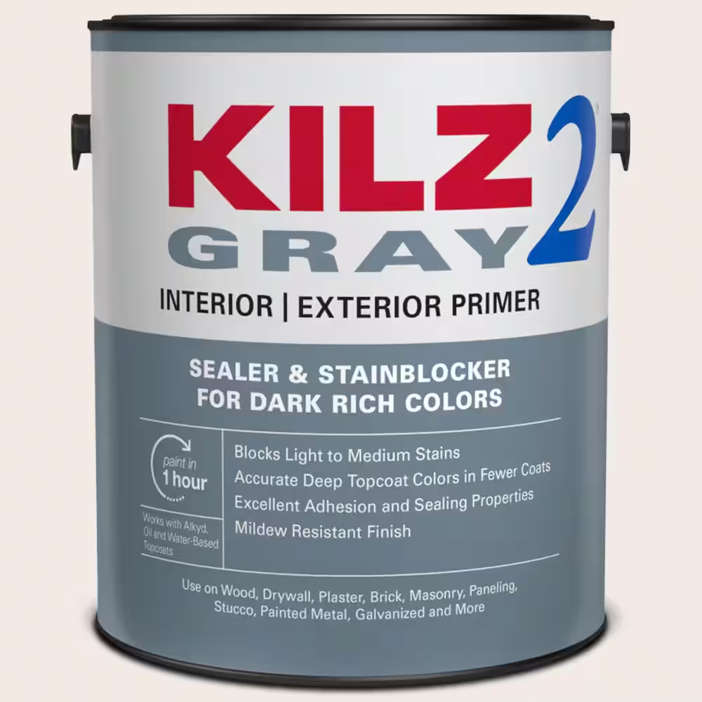 KILZ 2 ALL PURPOSE 1 Gal. Gray Interior/Exterior Multi-Surface Primer, Sealer, a