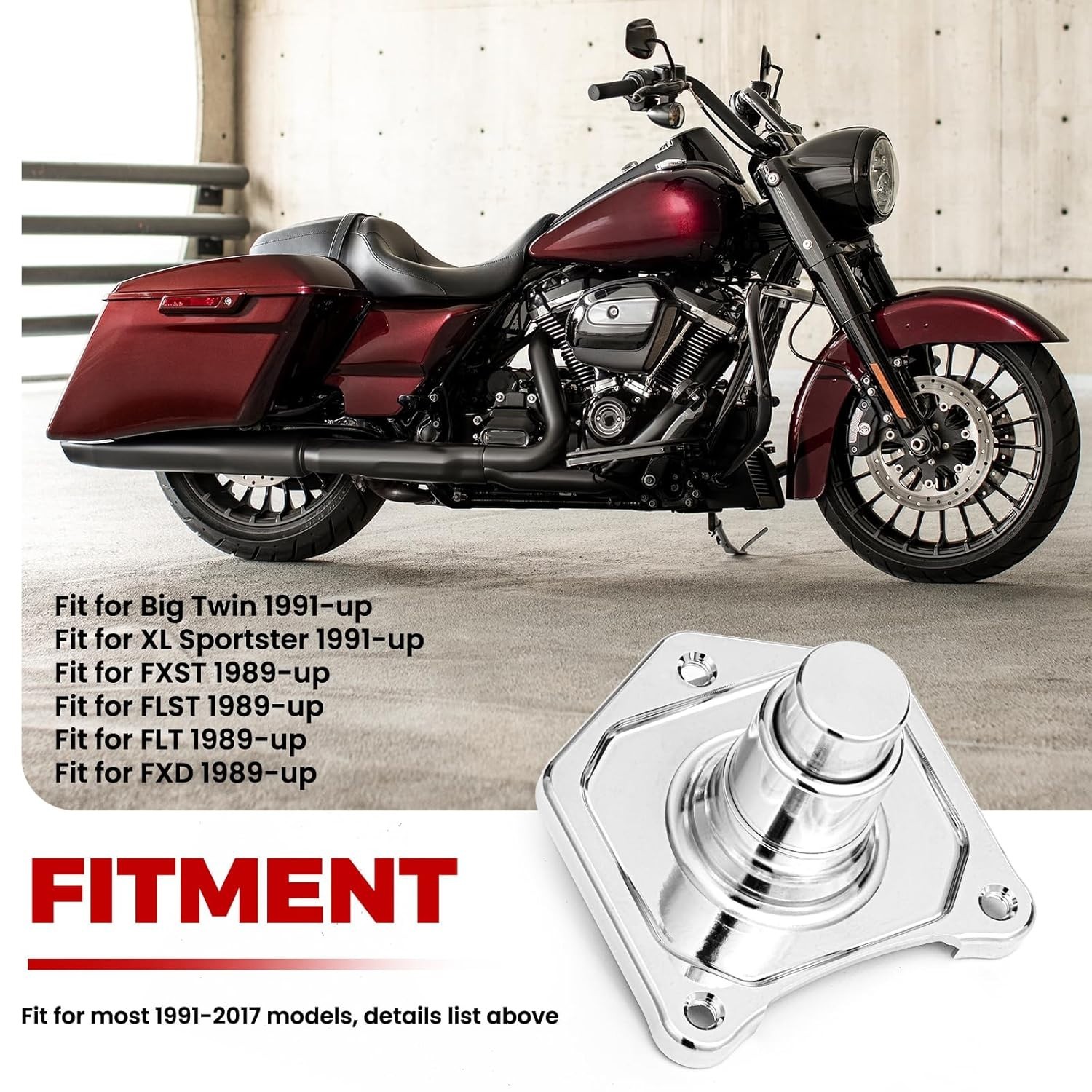 Motorcycle Chrome Starter Push Button 1.2/1.4 k/watt Compatible for Harley 1991-