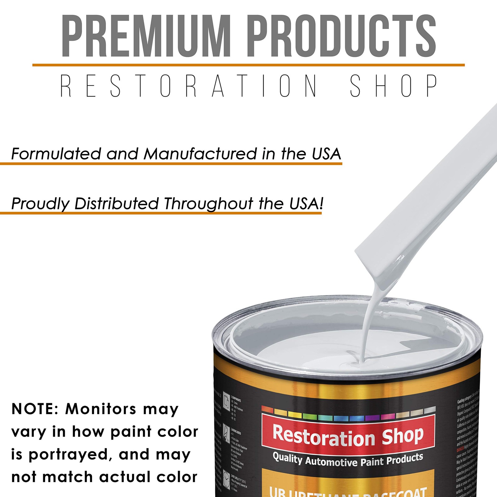 Restoration Shop – Winter White Urethane Basecoat with Clearcoat Auto Paint -…