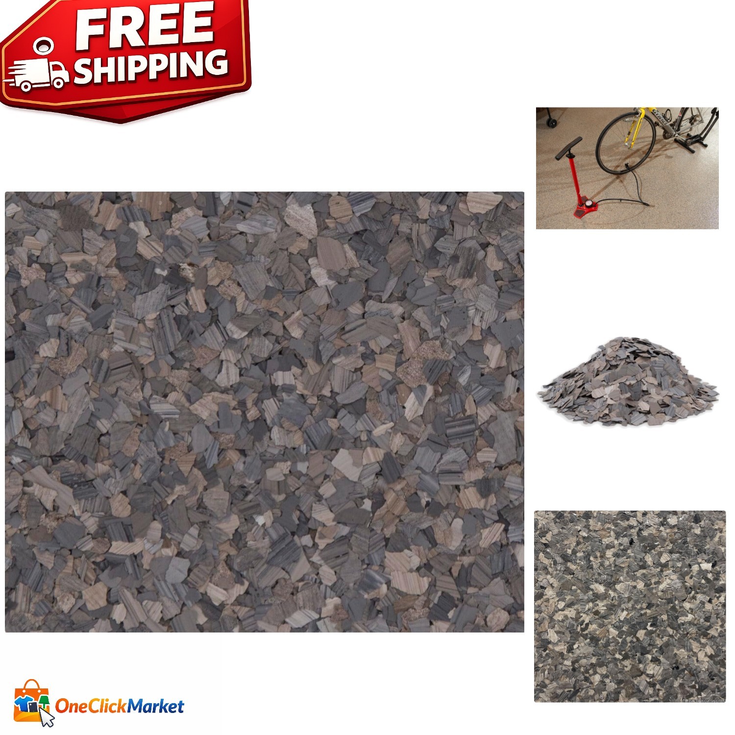 Versatile 1/4″ Natural Stone Look Floor Coating Flakes for Garages & Showrooms