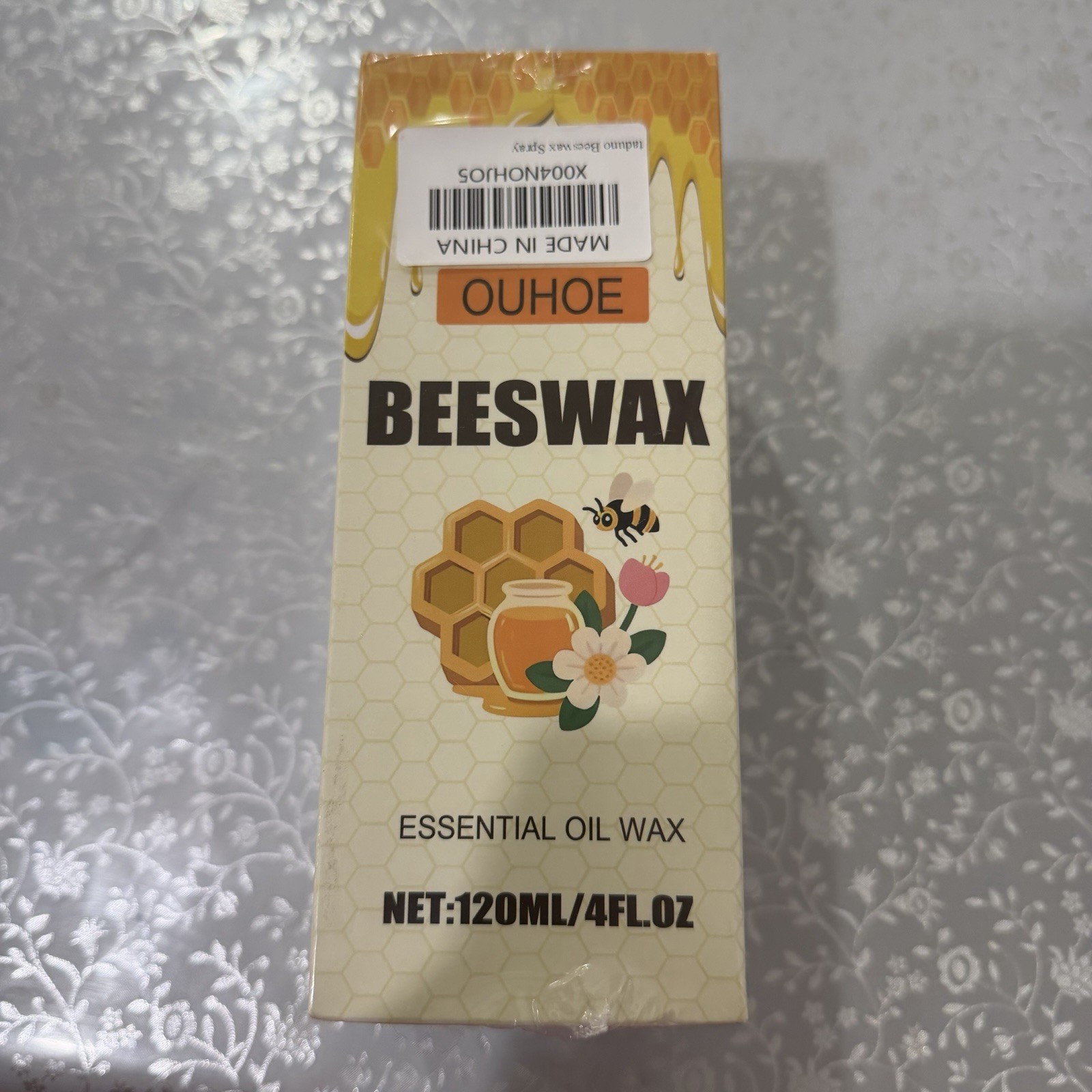 OUHOE Beeswax Wood Furniture Polish Spray 120ml Wax Clean Cloth Sponge