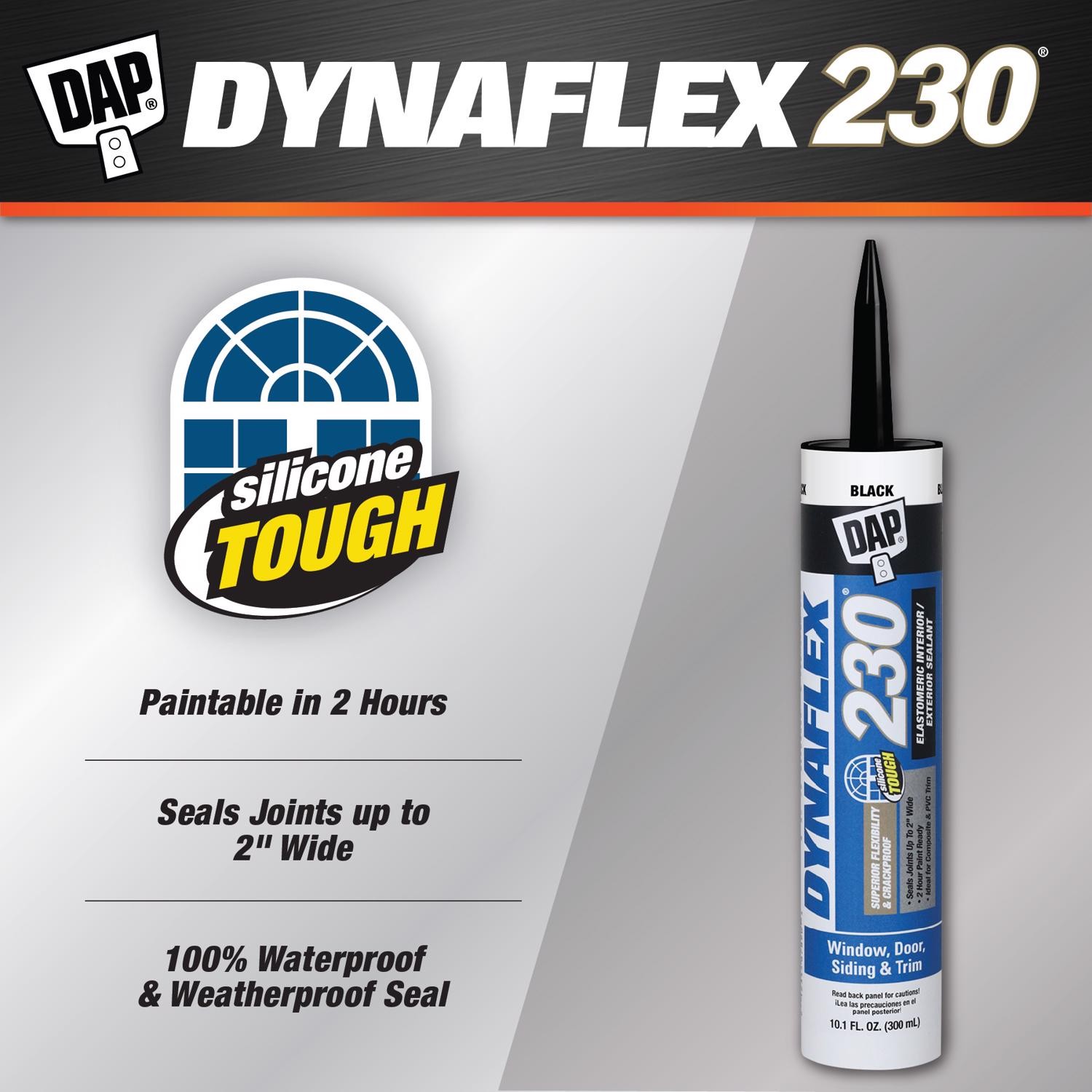 DAP 18280 Black Acrylic Polymer Sealant Cartridge 10.1 oz. (Pack of 24)