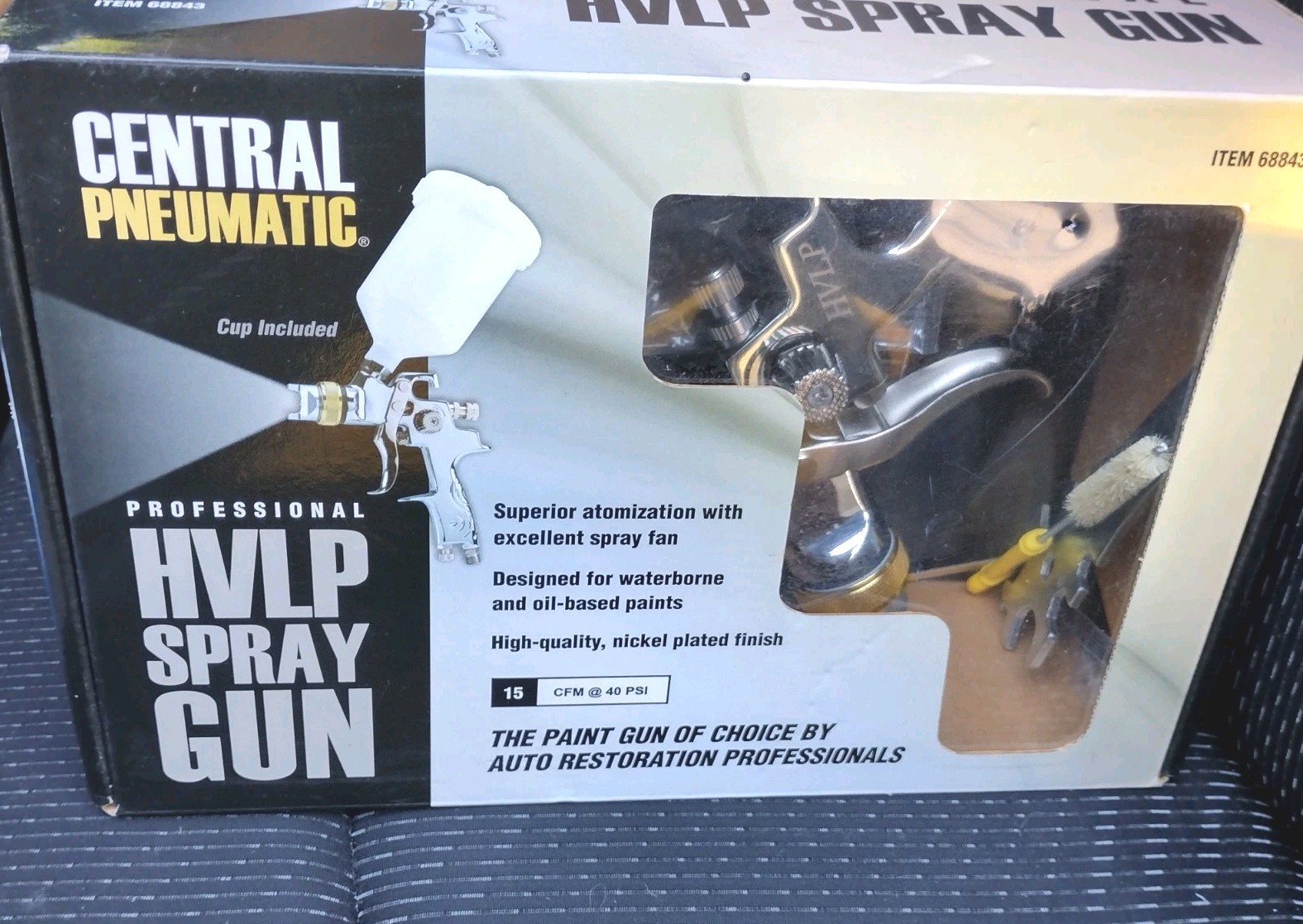 Central Pneumatic Professional HVLP Auto Paint Restoration Spray Gun 20 oz