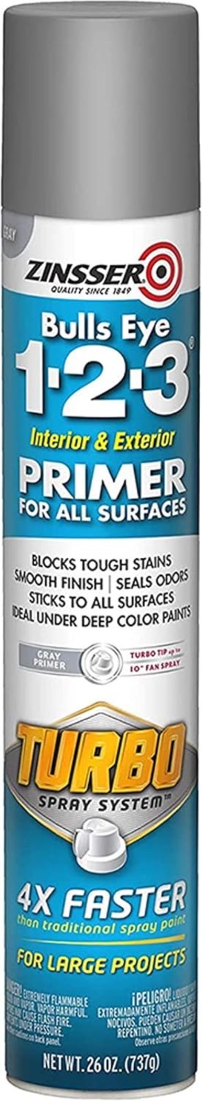 Fast-Drying 26 oz Gray Primer Spray – Versatile Oil-Based Interior/Exterior Use