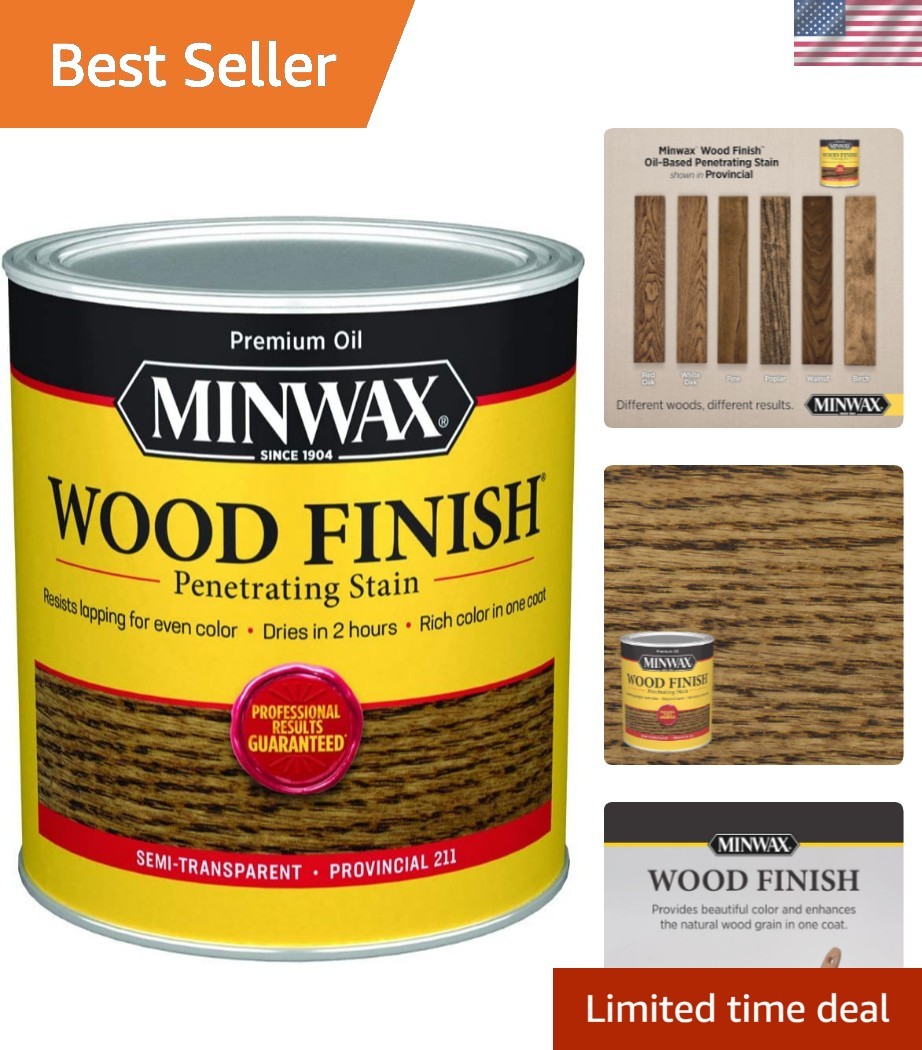 1 Quart Provincial Wood Stain – Easy Application for Beautiful Interior Projects