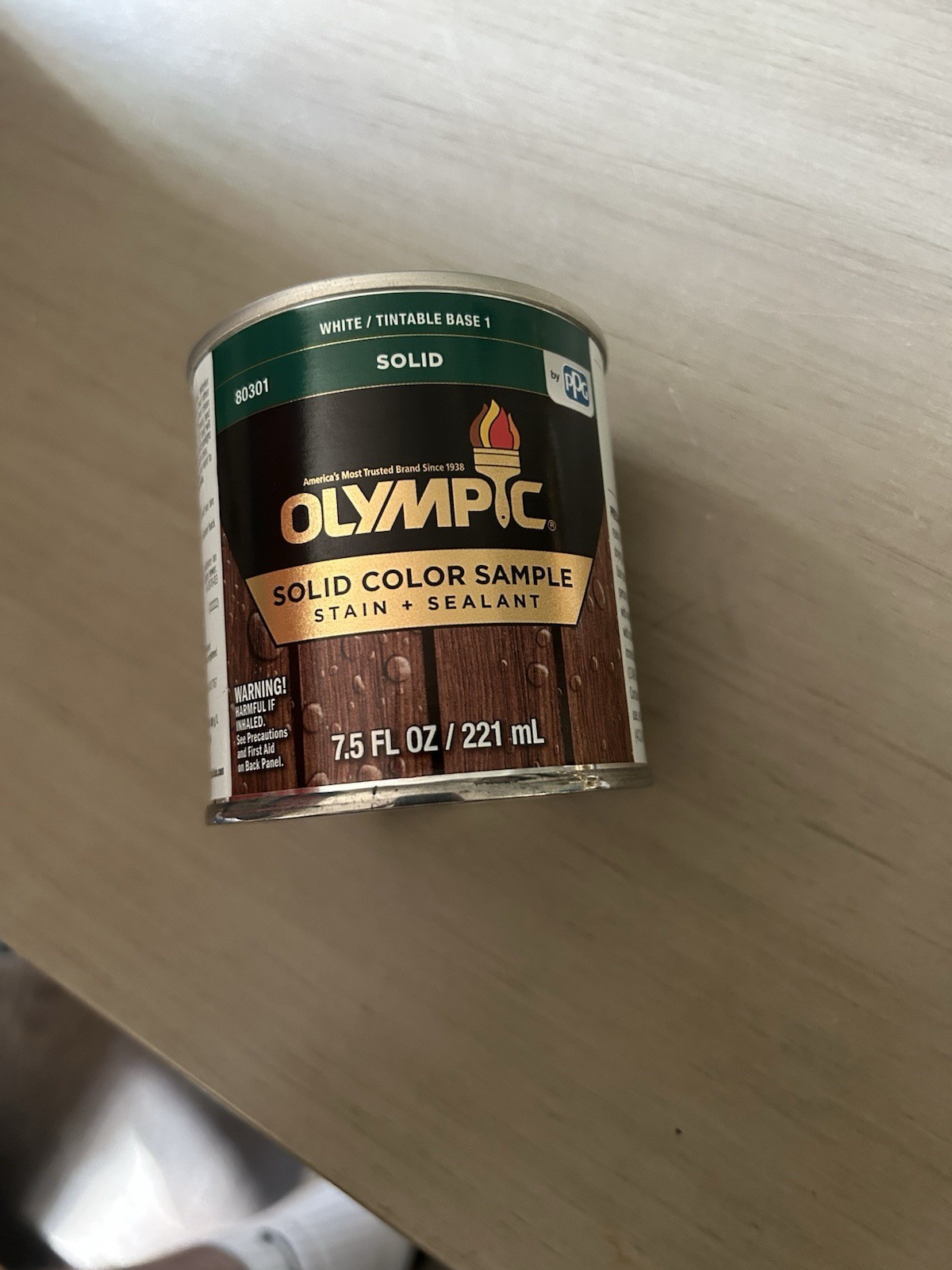 Olympic Solid Stain + Sealant Tintable Base 1, 7.5 fl oz (4 Pack) Brown 80301