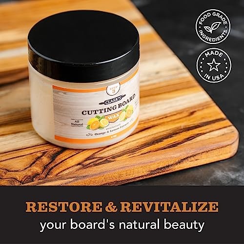 Cutting Board Finish Wax, Enriched with 6 Ounce (Pack of 1) Lemon & Orange