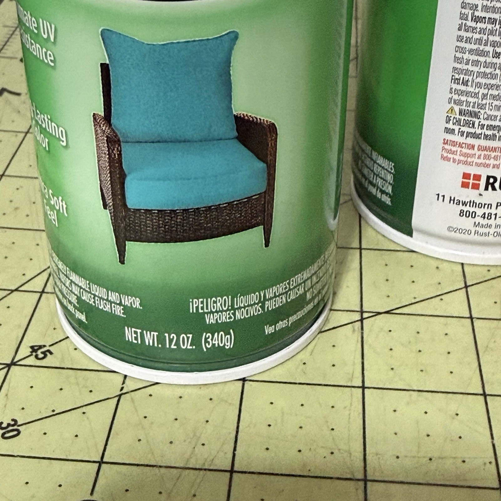 Rustoleum TURQUOISE 12oz Outdoor Fabric Spray Paint UV Resistant Lot Of 4 Cans
