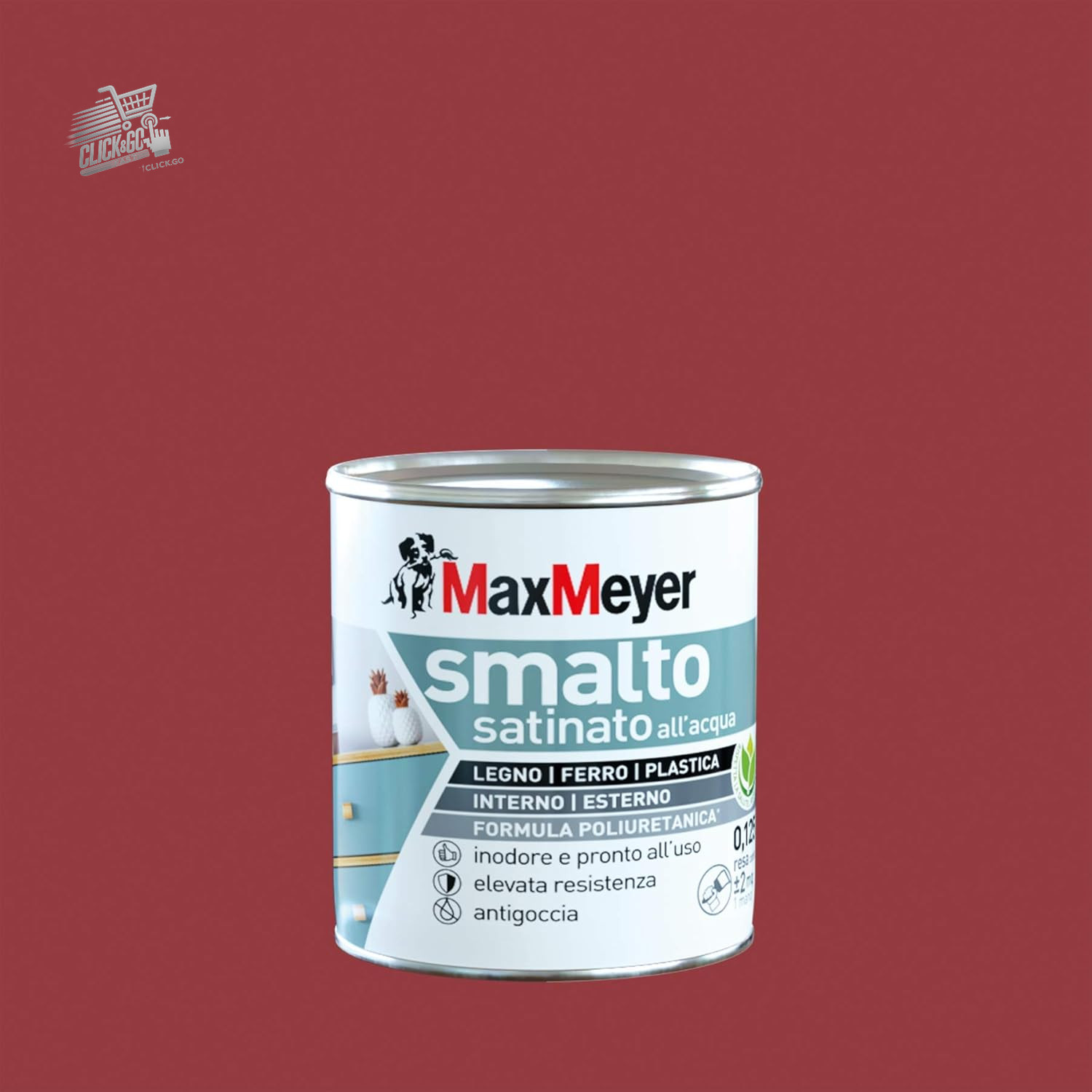 Venetian Red Satin Polyurethane Water Enamel Wood Wall Iron 125ml