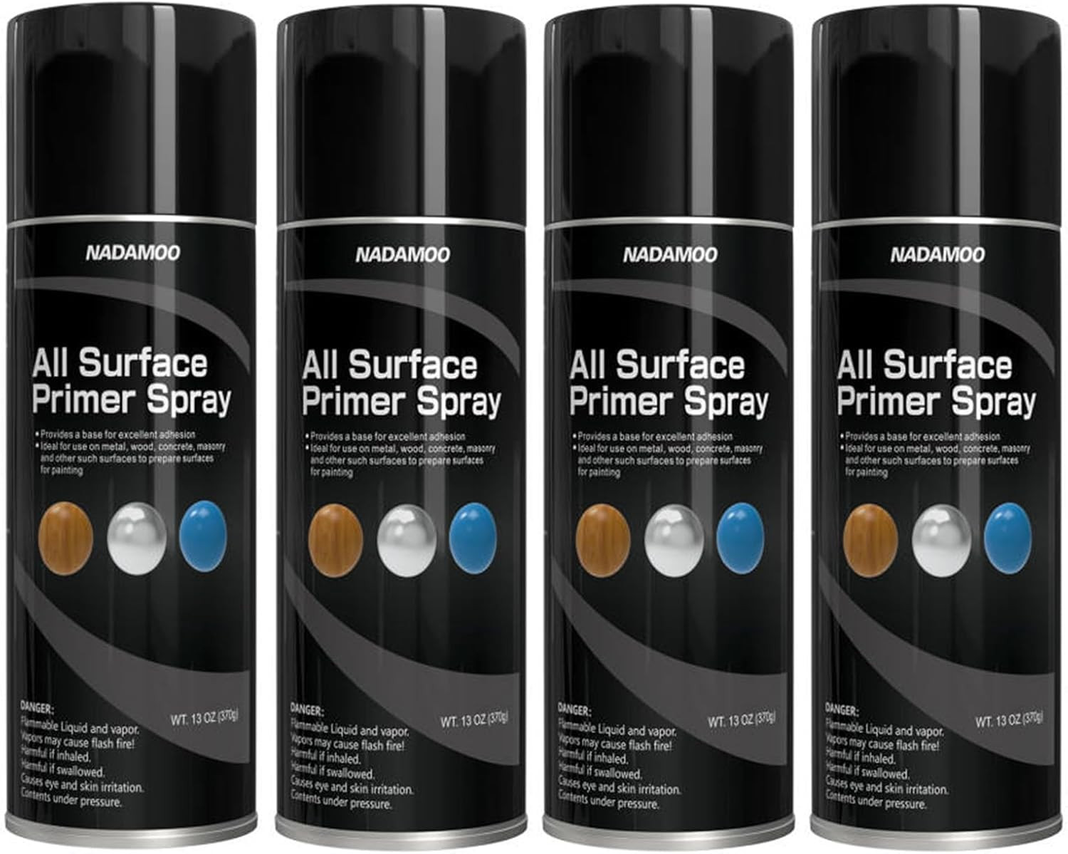 All Surface Primer Spray One-Part Epoxy Primer Matte Black 4 Cans Enhance A…