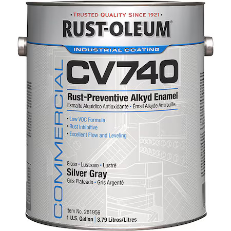 Rust-Oleum 261956 Interior/Exterior Paint, Glossy, Oil Base, Silver Gray, 1 Gal
