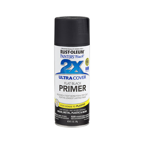 Rust-Oleum 249846 Painter’s Touch 2X Spray Primer, Flat Black, 12-oz. – Quantity