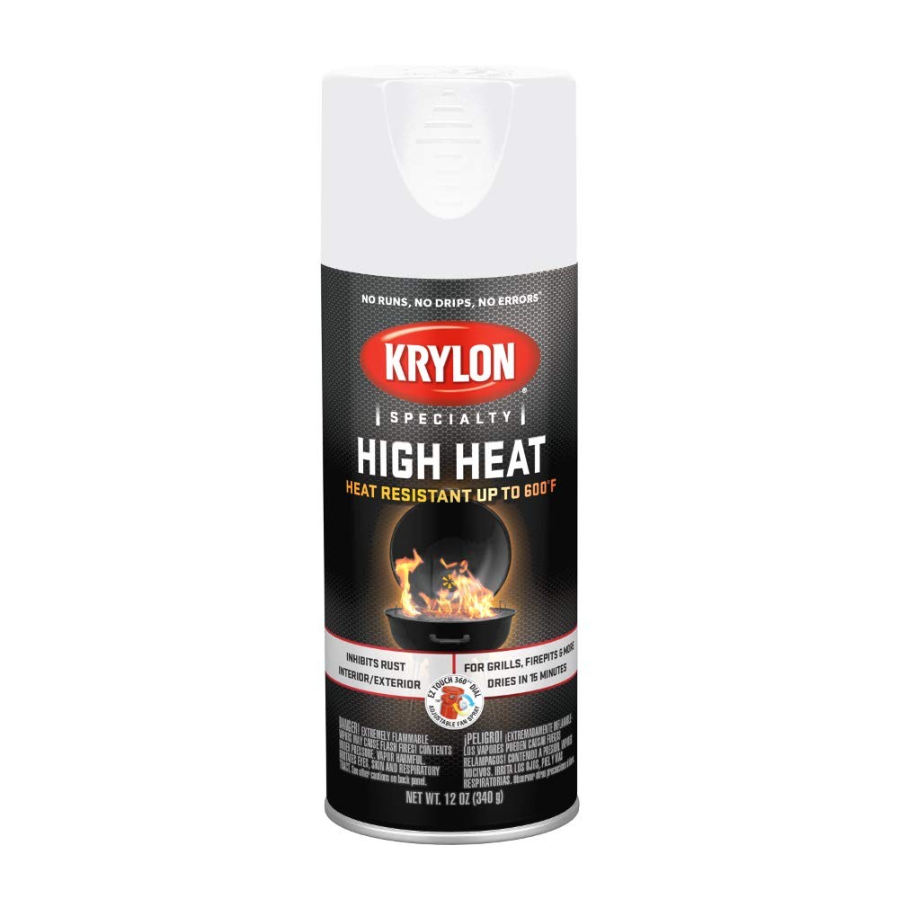 Krylon K01505000 High Heat Spray Paint, 12 12 Ounce (Pack of 1), Satin White