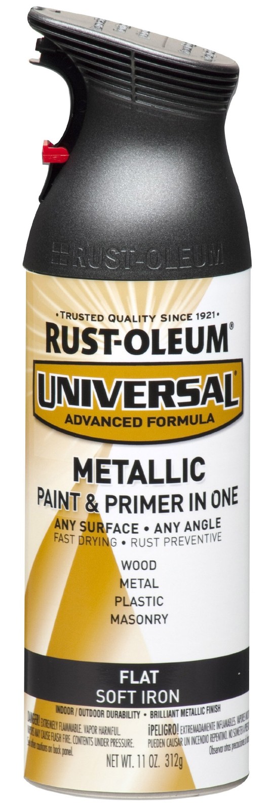 Rust Oleum Universal All Surface Paint 11 Ounce Flat Soft Iron Fast Drying