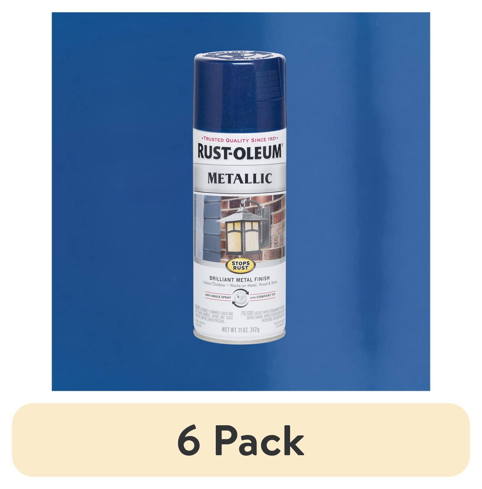 Indoor Stops Rust Spray Paint 11 oz Cobalt Blue W/ Smooth Finish & Easy Clean
