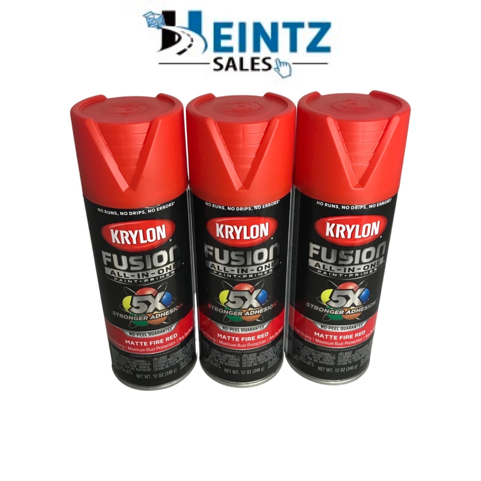 Krylon – 2756 (3 Pk) Matte Fire Red Spray Paint Fusion All in One Paint & Primer