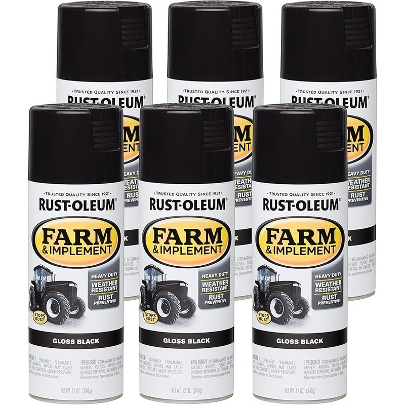 Farm Implement Spray Paint 12oz Pack of 6 Gloss Heavy Duty Weather Resistant New