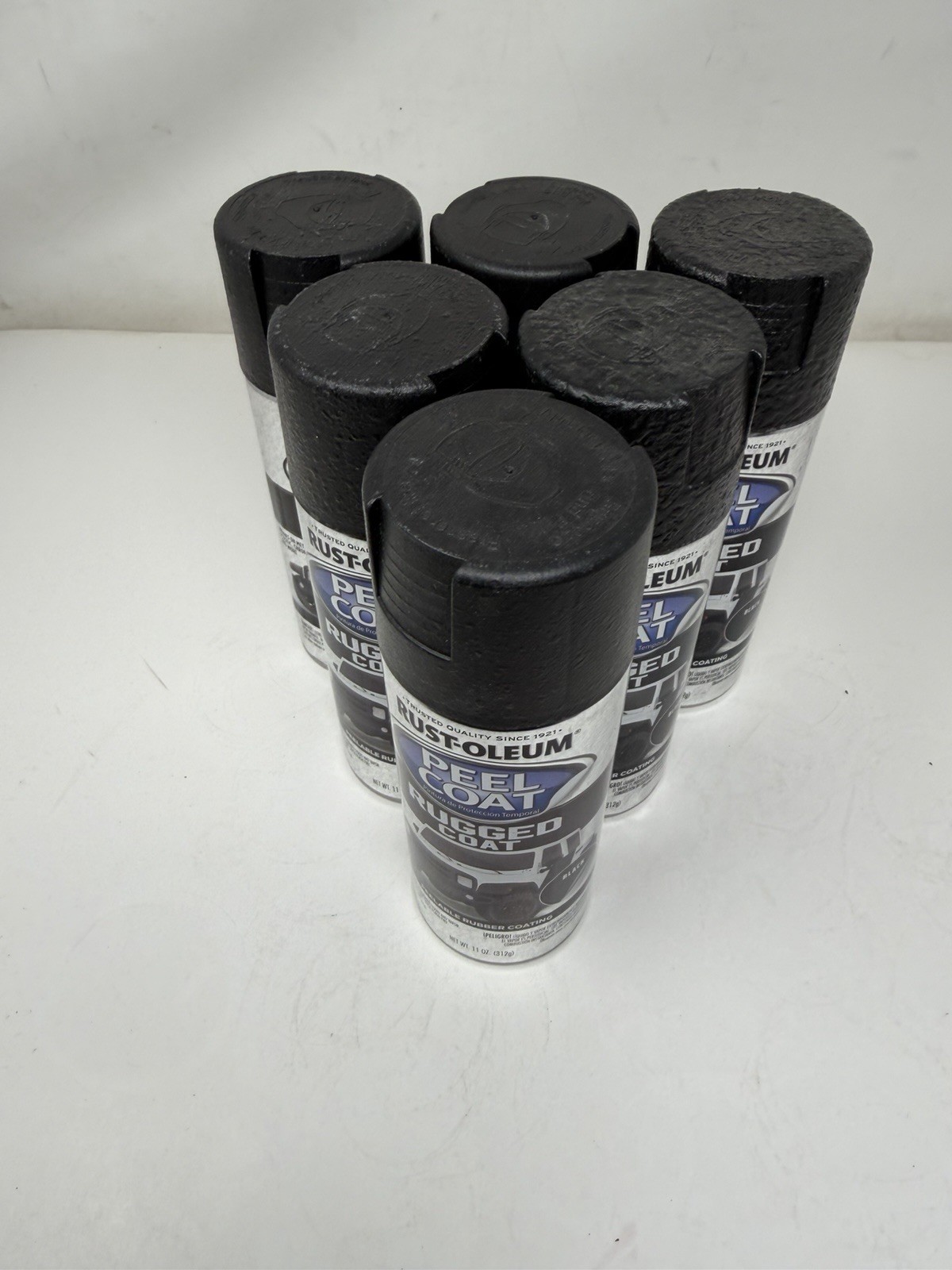 6x Rust-Oleum 311281-6PK Automotive Peel Rugged Coat Spray, 11 oz, Black (SP21)