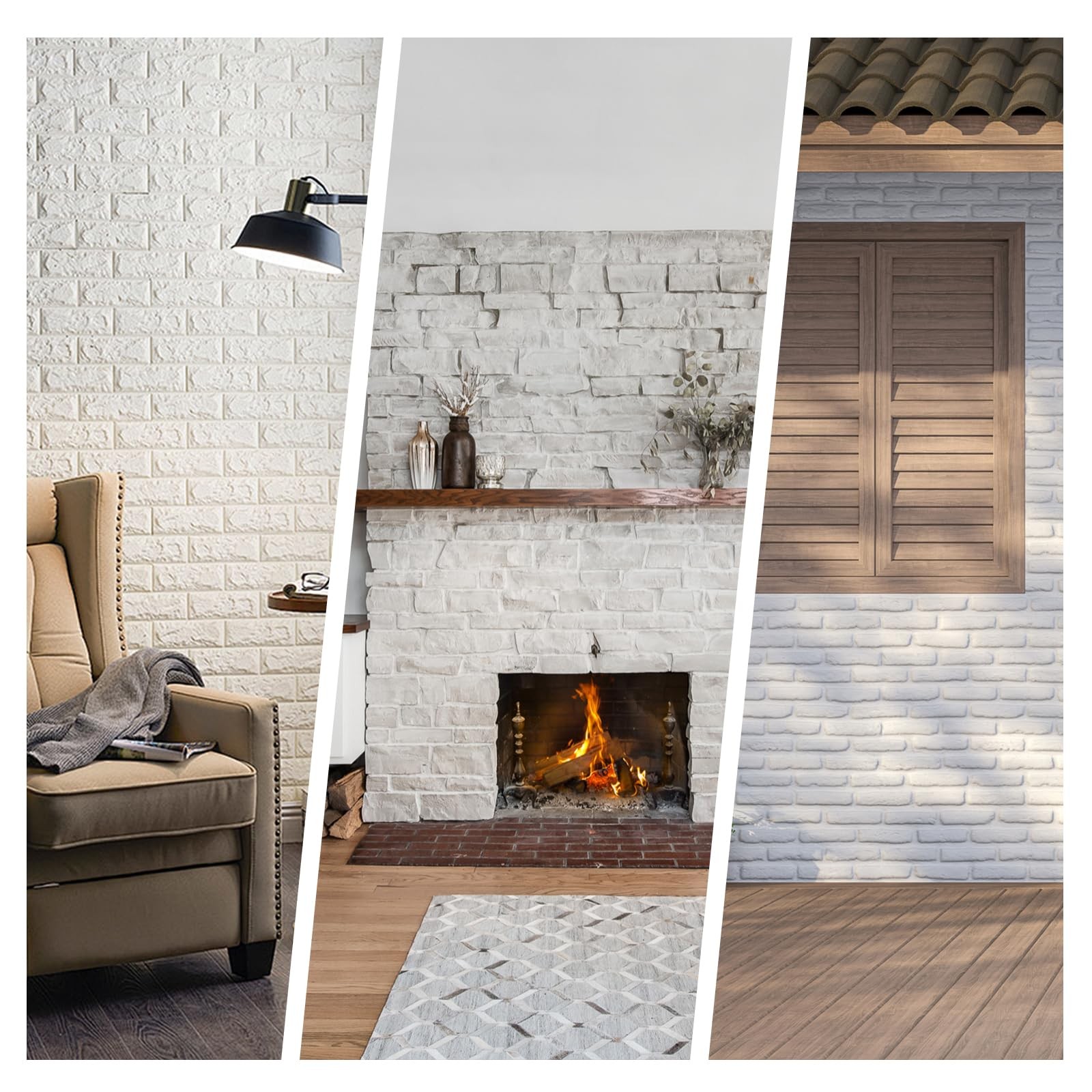 GLAINTE Brick Transformation Paint: Fireplace, Wall, Concrete, Indoor/Outdoor