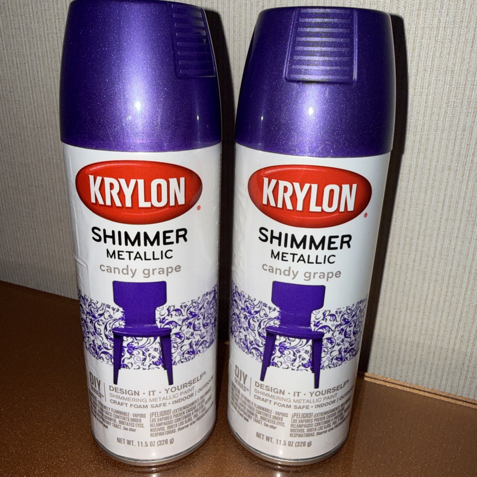 Krylon K03928000 Candy Grape Shimmer Metallic Spray Paint, 11.5 Ounces Lot Of 2
