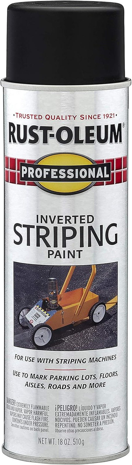 2578838 Professional Inverted Striping Spray Paint, 18 Oz, Black