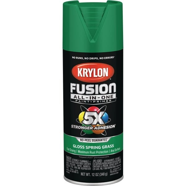 6-Krylon Fusion All-In-One Gloss Spray Paint & Primer, Spring Grass K02724007