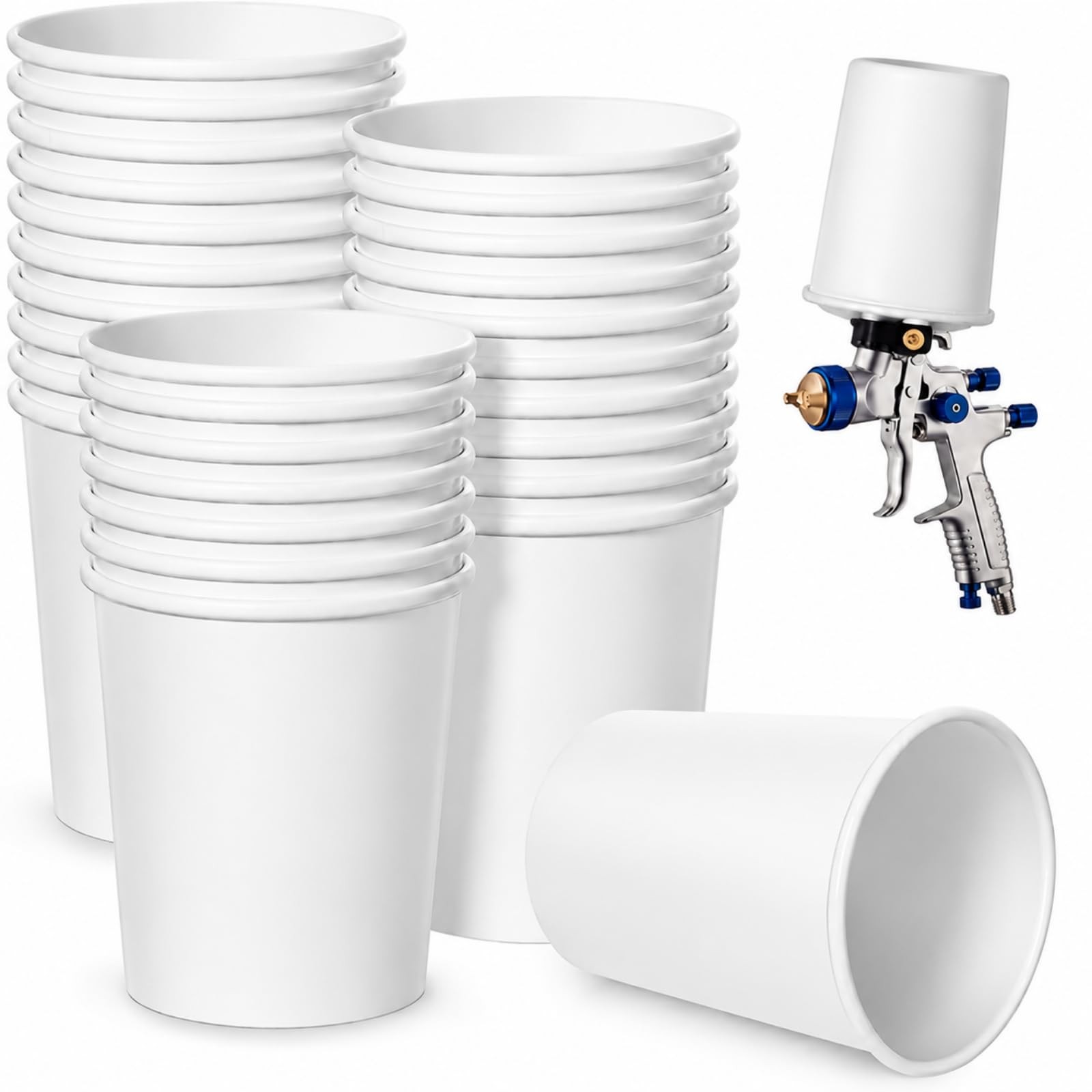 Singhoow 50 Pack 32 oz Gel Coat Dump Gun Cups, Double PE Coated Leak-resistan…