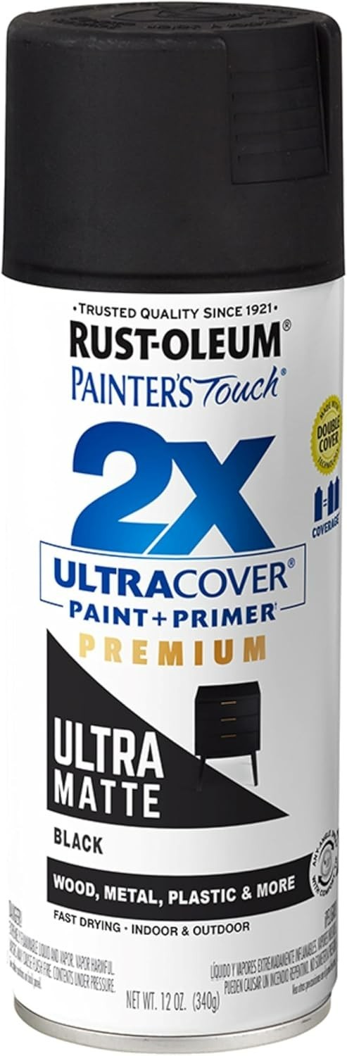 Rust-Oleum 331182 Painter’S Touch 2X Ultra Cover Spray Paint, 12 Oz, Ultra Matte