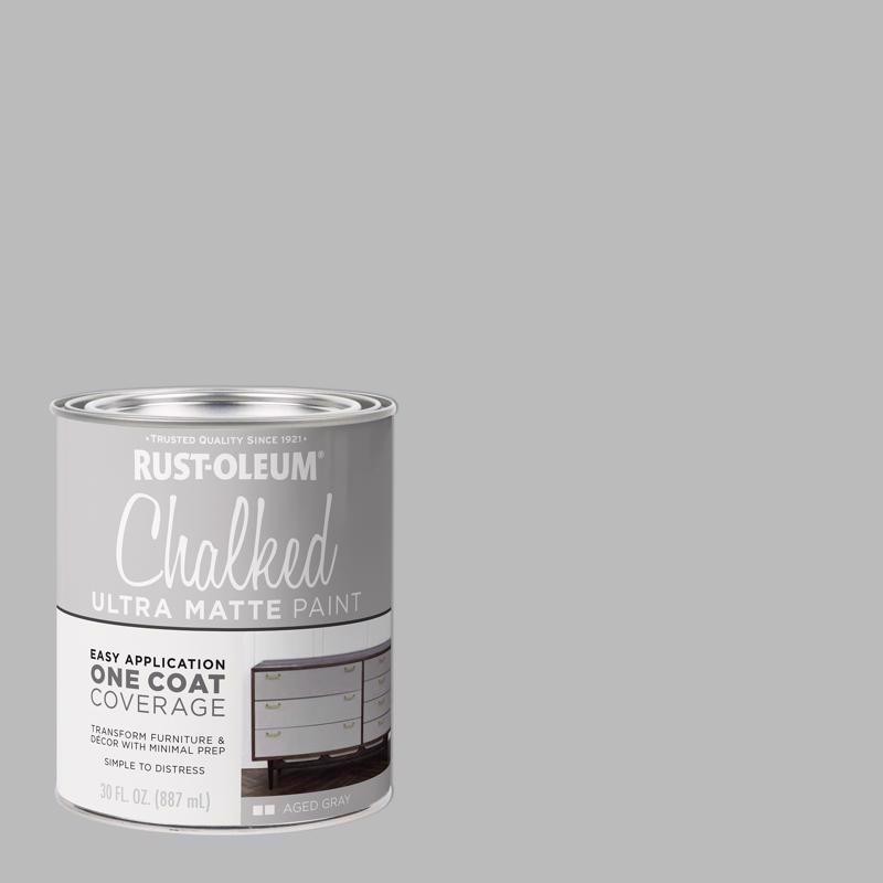Rust-Oleum Ultra Matte Gray Water-Based Acrylic Chalk Paint 30oz (2-PACK)