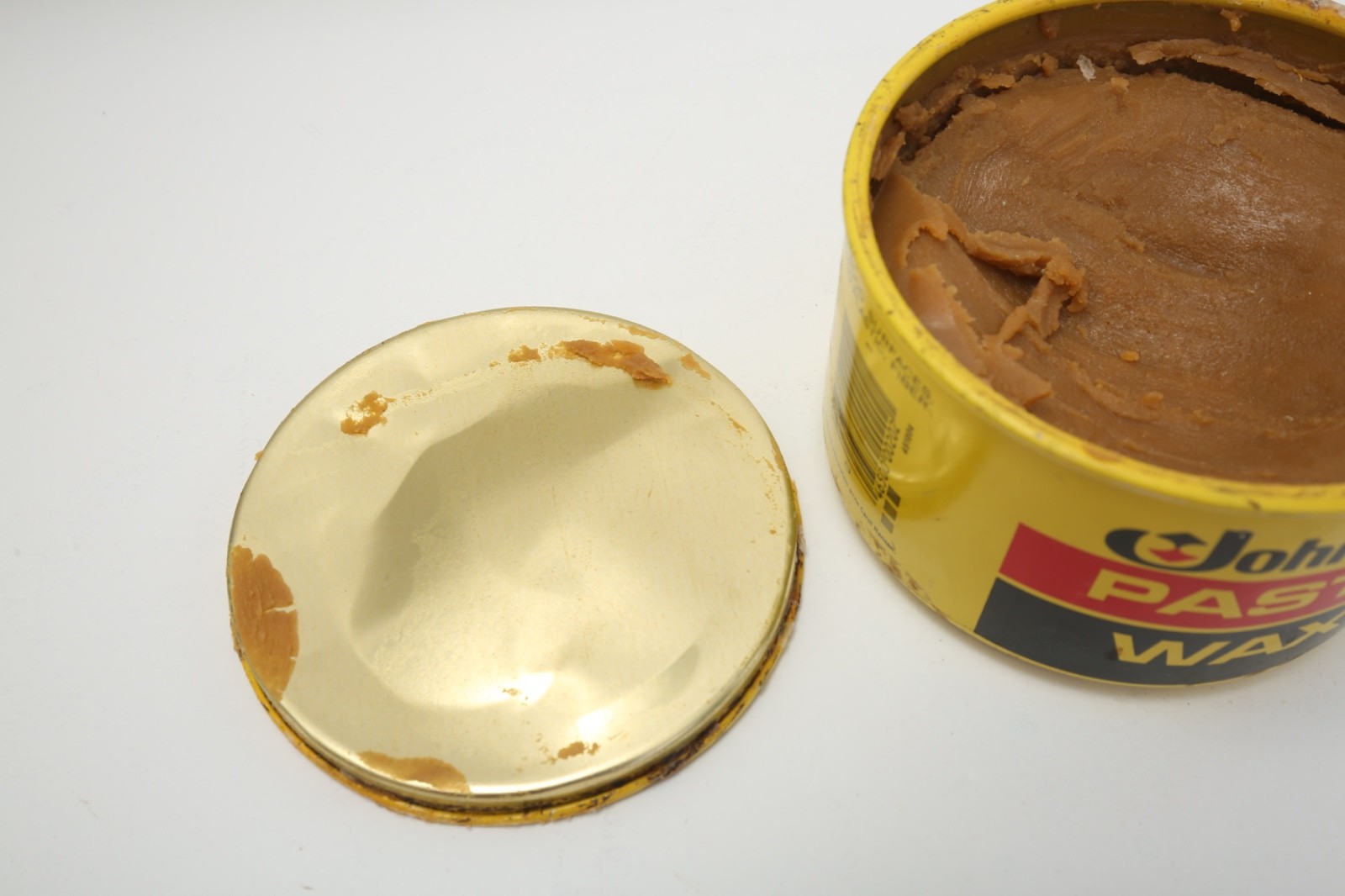 Johnson Paste Wax Can One Pound 16 oz Used Very Worn Can Vtg