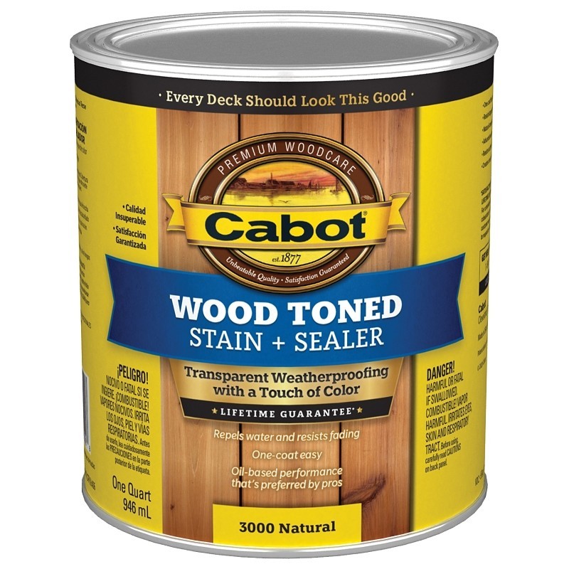 Cabot 140.0003000.005 Deck and Siding Stain, Natural, Liquid, 1 qt, Can