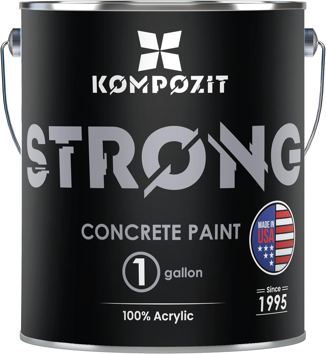 Concrete Floor Paint, 1 Gallon, Satin Dove Gray, 100% Acrylic Self-Priming Coati