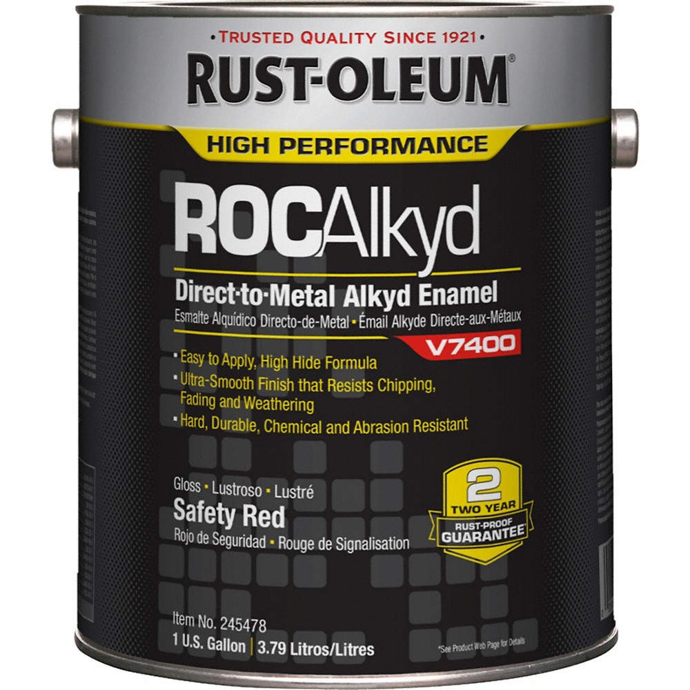RUST-OLEUM 245478 V7400 Alkyd Enamel,Safety Red,1 gal. 2ZLR2