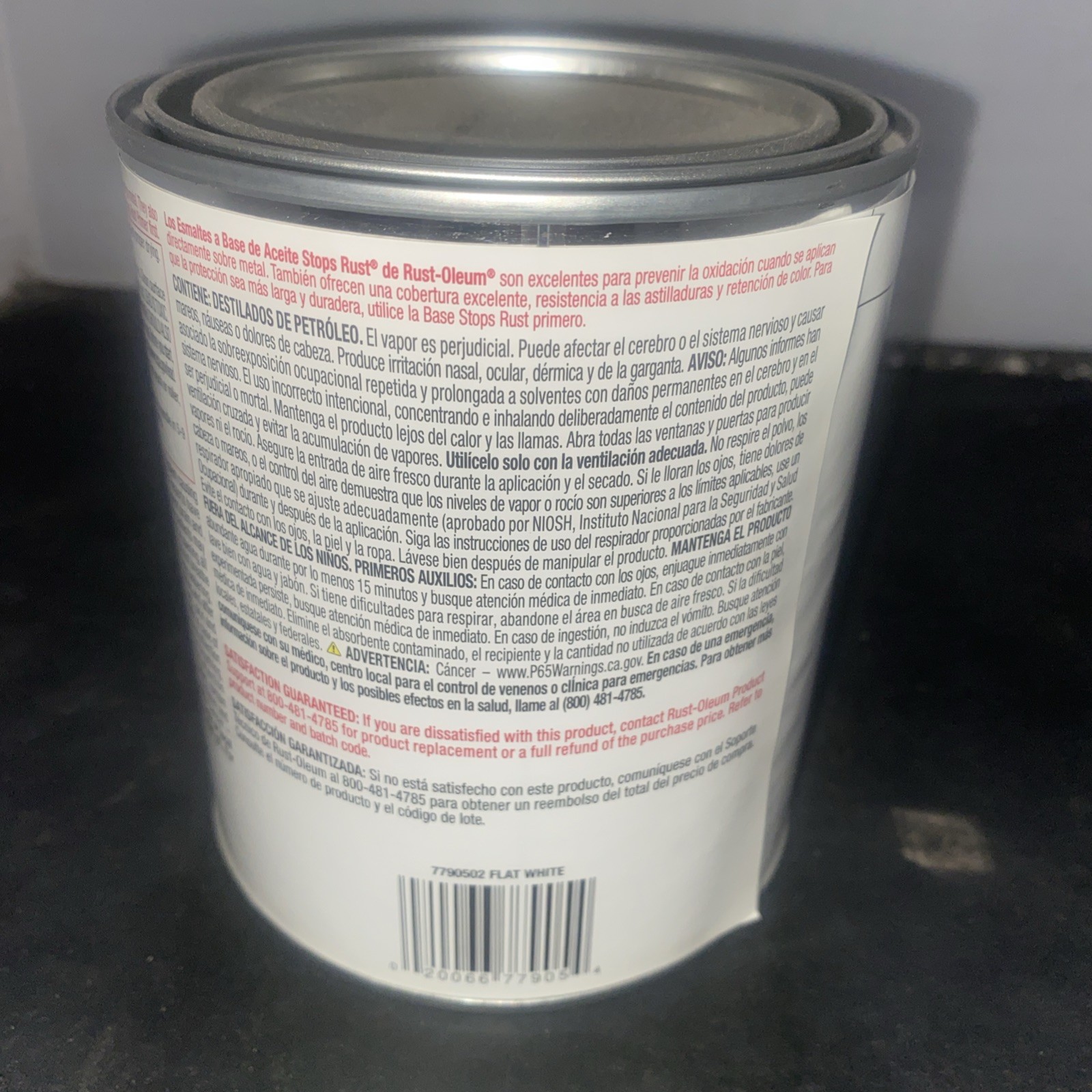 Rust-Oleum FLAT WHITE 1 qt. Stops Rust PROTECTIVE ENAMEL Oil-Based 7790-502 NEW!