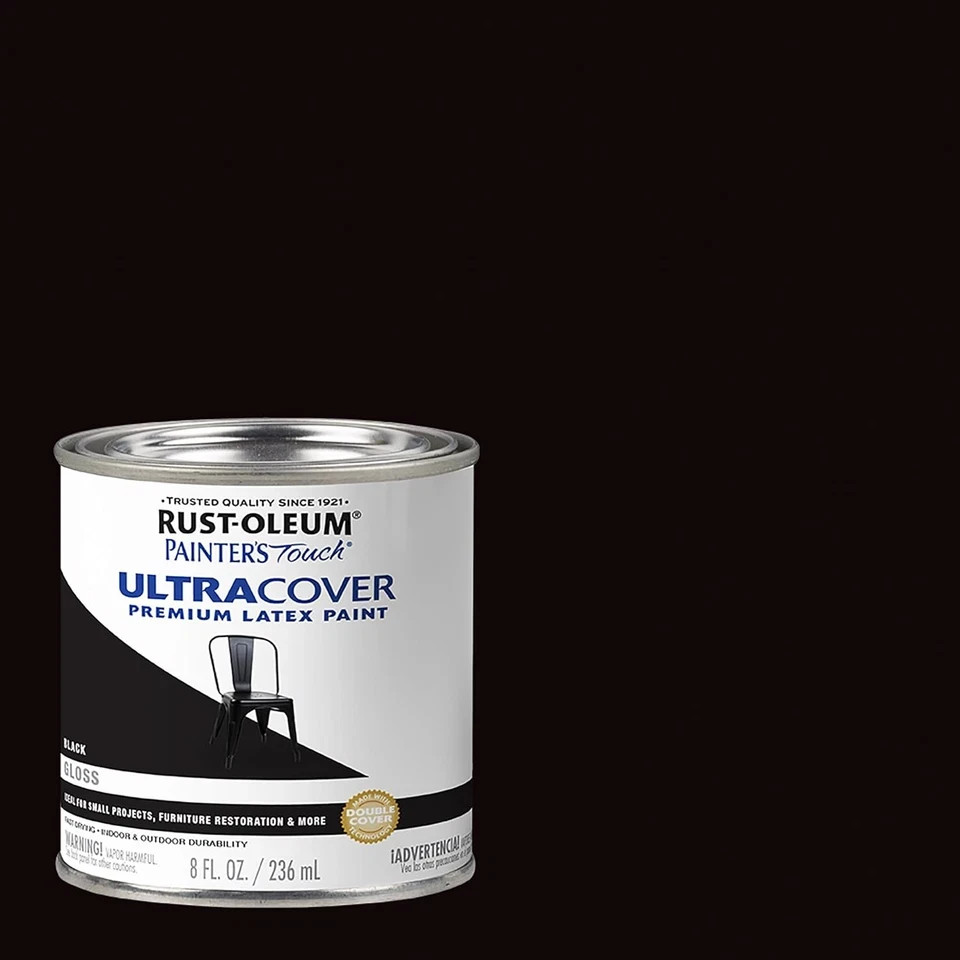1979730 Painter’S Touch Latex Paint, Half Pint, Gloss Black, 8 Fl Oz (Pack of 1)