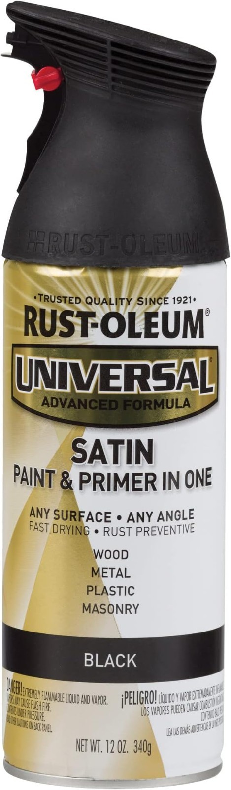 Rust-Oleum Universal All Surface Interior Spray Paint 12 oz, Satin Black