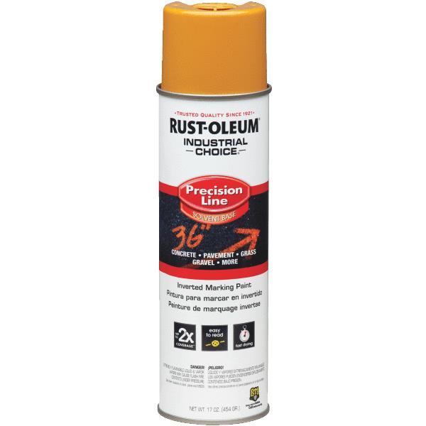 (12)-17 Oz Caution Yellow Industrial Choice Inverted Marking Spray Paint 203024