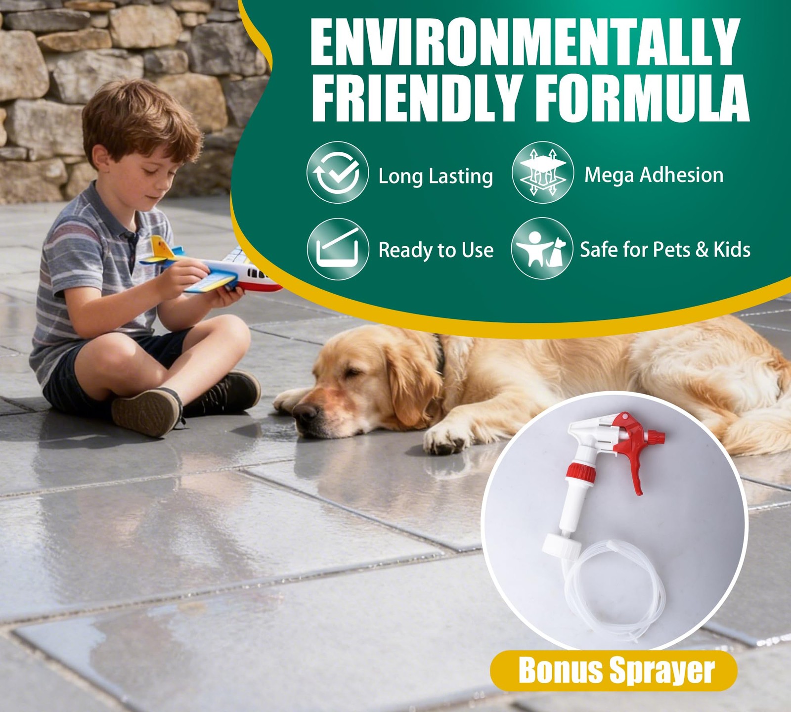 Wet Look Stone Sealer – 0.5 Gallon Concrete & Paver 64oz, Transparent