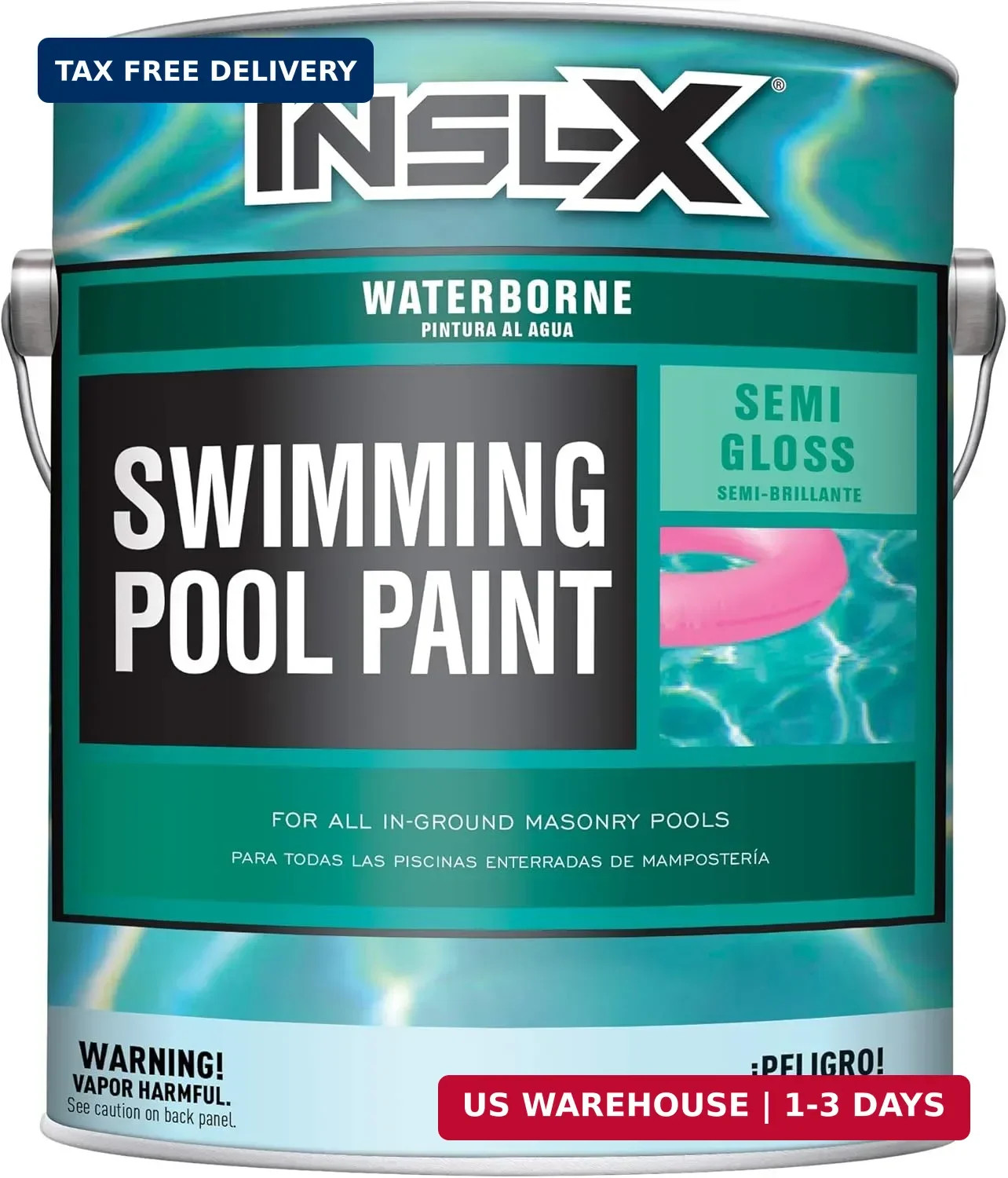 INSL-X Waterborne, Semi-Gloss Acrylic Pool Paint, Royal Blue, 1 Gallon